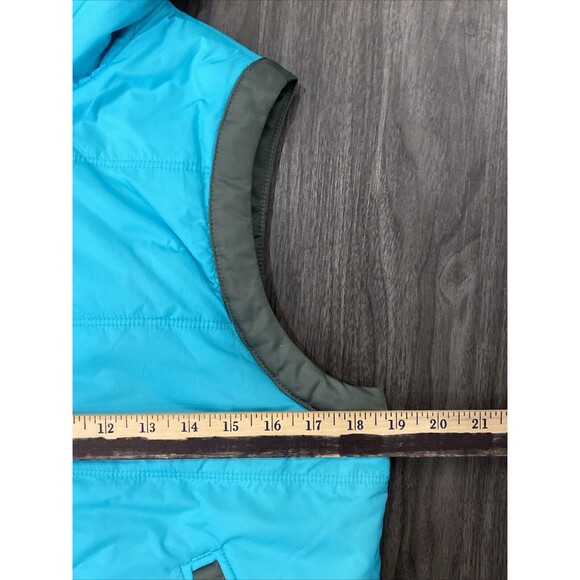 DIESEL SLEEVELESS JACKET VEST PUFFER ZIPPER TEAL WITH GREY TRIM SIZE L LARGE - Picture 13 of 16